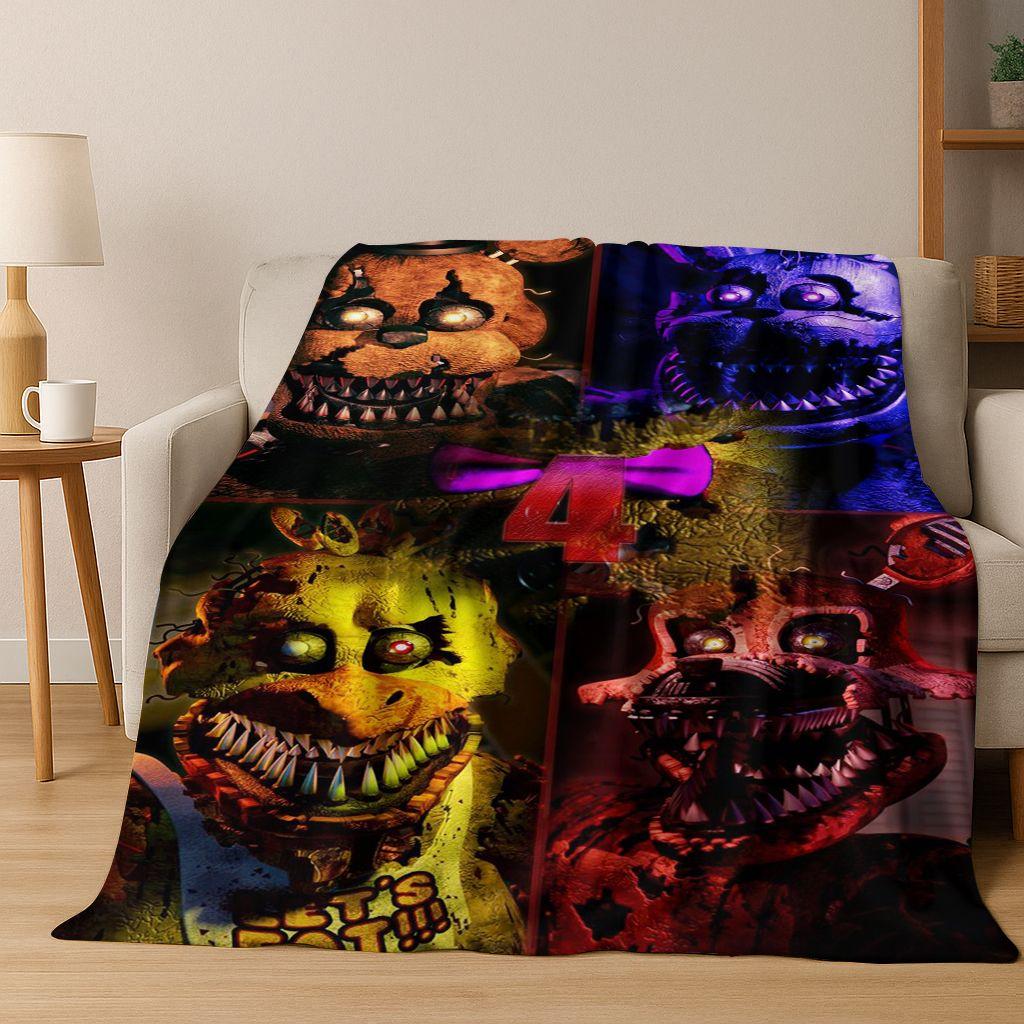 

3D F-FNAF Игра Мультяшное Фланелевое Одеяло Мягкое Теплое Плед для Кровати Спальни Комнаты Гостиной Путешествий Кемпинга Пикника Подарок 75x90cm