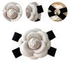 Elegant Camellia Brooch Collar Pin with Bowknot Versatile Flower Accessory Charming Collar Lady Brooches