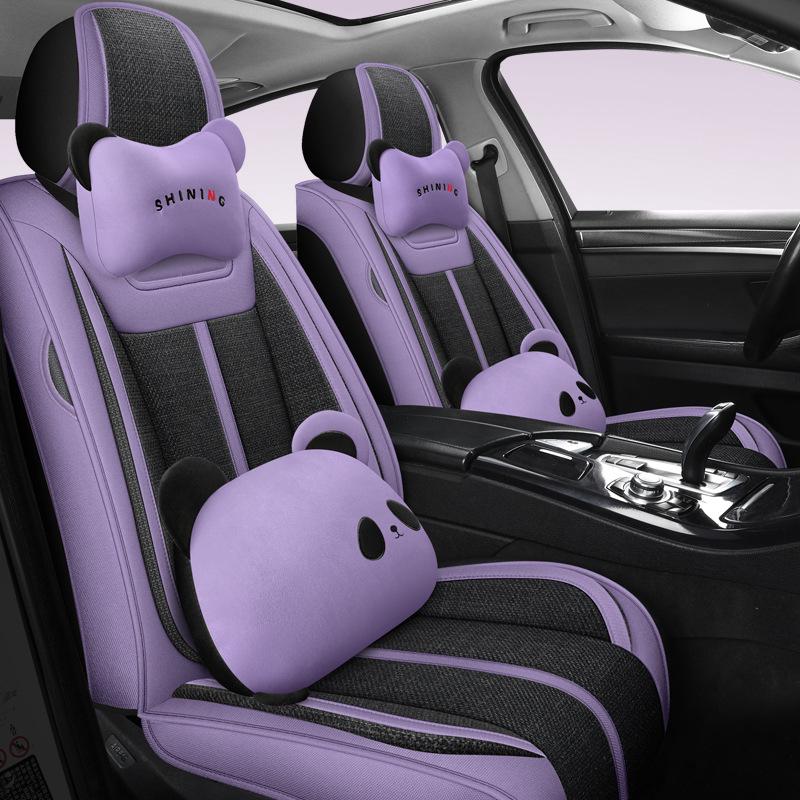 Linen Car Seat Cushion for Tiida, Qashqai, Sylphy, Teana, Sunny, Livina & Bluebird - Full Coverage