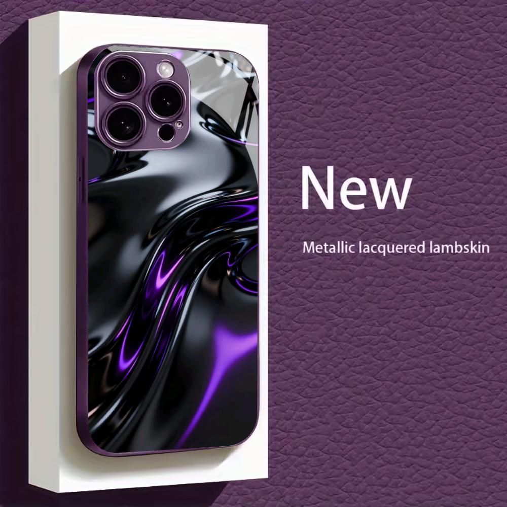 Schwarz Lila Flüssiger Wirbel für iPhone 17 Hülle Mode für coque iphone Hülle fundas Glas für iPhone 17 16 15 14 13 12 pm Pro Plus