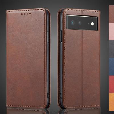 Magnetic Attraction Leather Case for Google Pixel 6 Pixel6 6.4" Holster Flip Cover Case Wallet Phone Bags Capa Fundas Coque