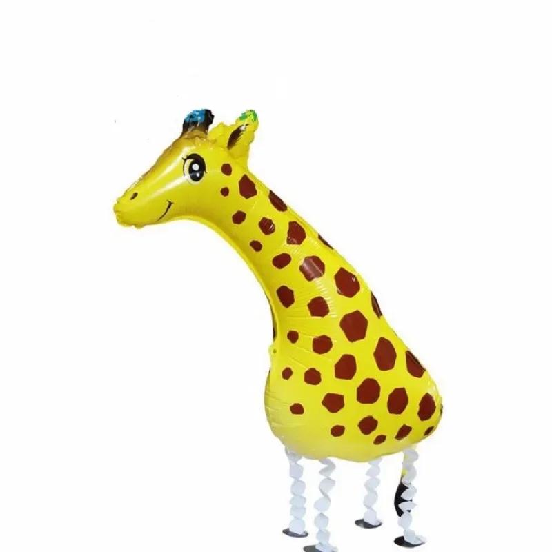 Cute Walking Animals Foil Balloons Pet Cat Giraffe Dinosaur Frogs Walk Helium Balloon Baby Shower Birthday Party Decorations 1Pc