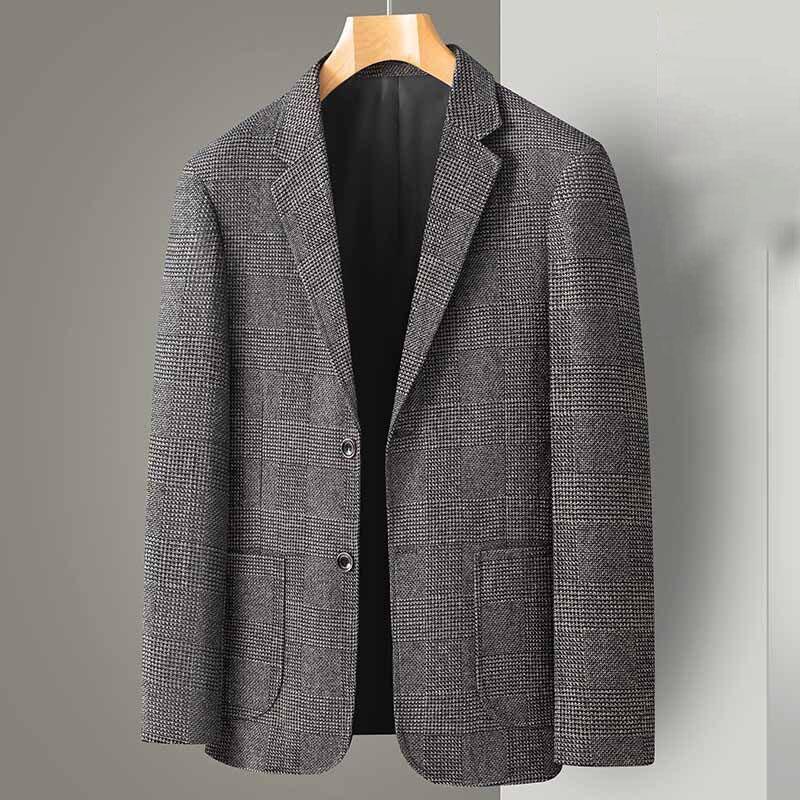 Men's Blazer Coat Fashion Middle-aged Business Casual Professional Wear Casual Loose British Style Sub-trend Four Seasons Suit