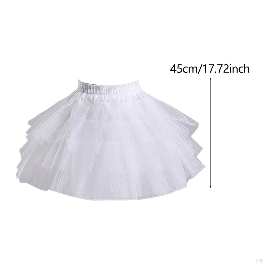 Petticoat Lightweight Flower Girl Crinoline Underskirt Soft Yarn Elastic Waist Boneless Skirt