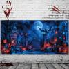 2D Spooky Haunted Graveyard Garage Door Cover Halloween Outdoor Party Decoration