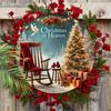 Christmas decoration sign,indoor hanging decorations,2D flat Wooden products with Christmas Tree patterns,Christmas gifts for friends and family