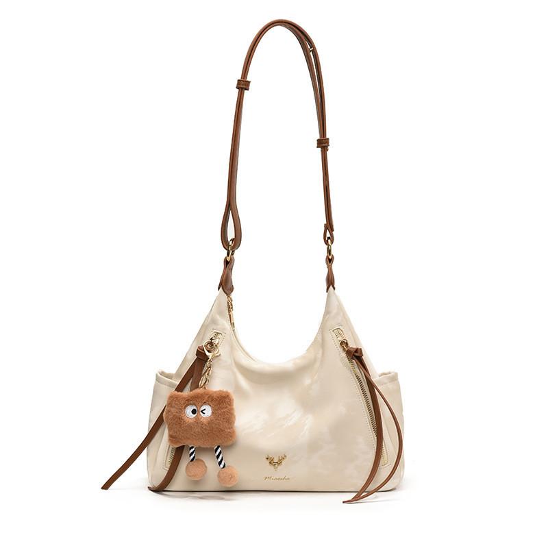 Ielgy Soft Noodle Dumpling Bag Retro Large Capacity Texture Commuter Shoulder Messenger Bag