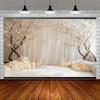 2D White Cherry Blossom Backdrop Wedding Ceremony Bridal Shower Background