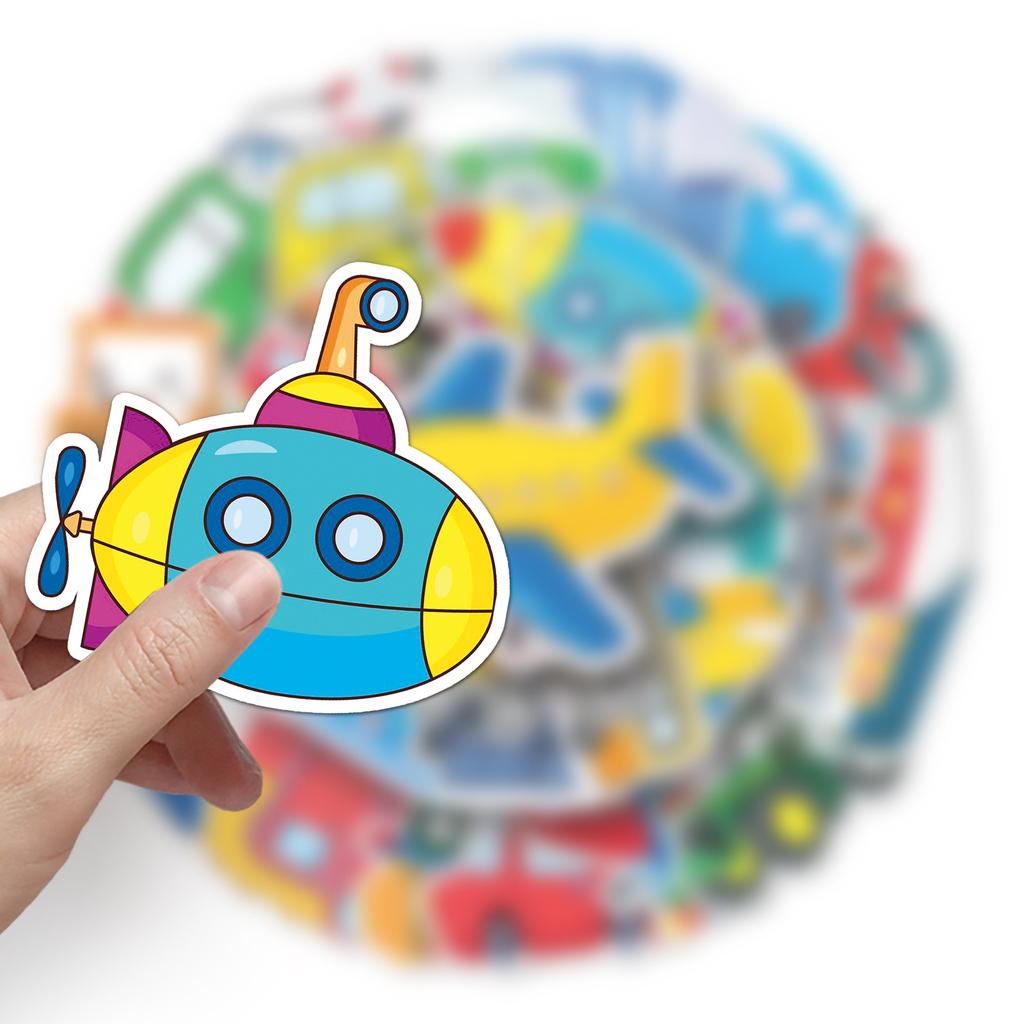 50 Transportation Tools Graffiti Personalized Children's Rewards Guka DIY Mobile Suitcase Stickers Waterproof