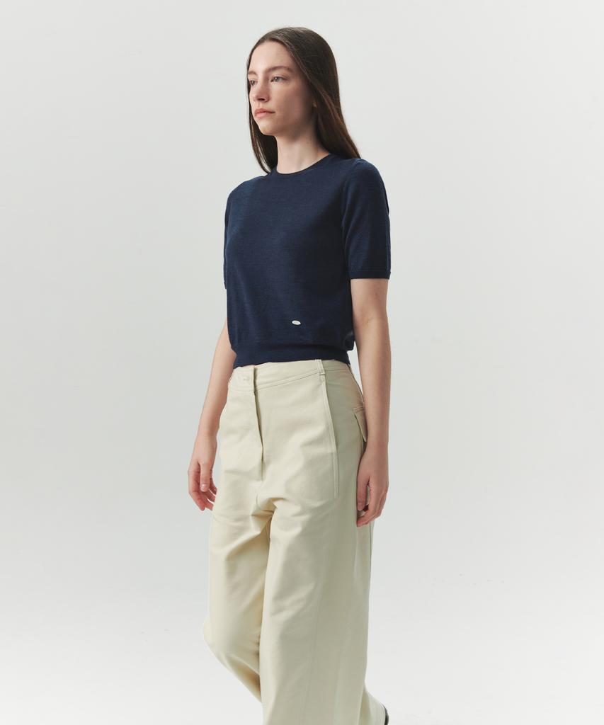 Leuba Merino-Wool Classic Round Knit - Mid Blue