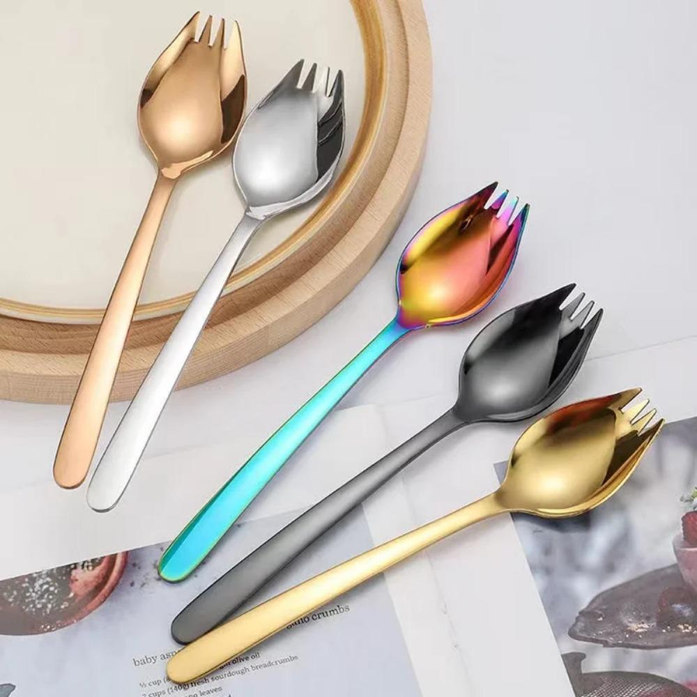 304 Stainless Steel Salad Spoon Fork Spoon Set Spoon Gift Fork Fruit Fork Soup Spoon Western Food Fork Spoon Children's Spoon