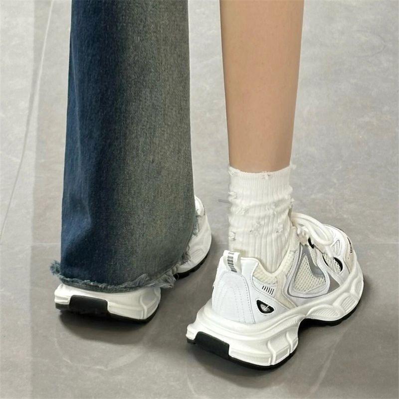 Dad shoes autumn new fashion thick-soled super soft versatile little white shoes mesh breathable casual sports shoes