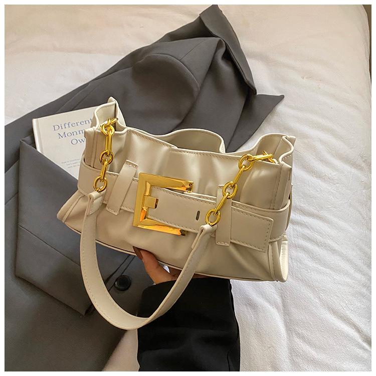 Premium retro small bag women s 2025 new fashion trend versatile commuter pleated bag shoulder armpit bag белый 2980₽