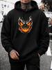 Unisex Hoodie, Halloween Glowing Skull Pumpkin Face Graphic, Pullover Sweatshirt, Streetwear Gothic Style, Autumn Winter Outdoor Casual Wear, Front Ka