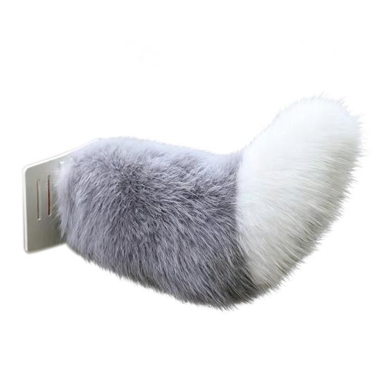 Electric Wagging Tail for Car USB Rechargeable Fox Tail Decoration with Remote Control Sound 1pc серый