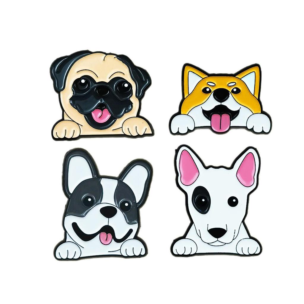 Kawaii Shar Pei Spot Brooch - Cute Cartoon Animal Metal Badge Accessory