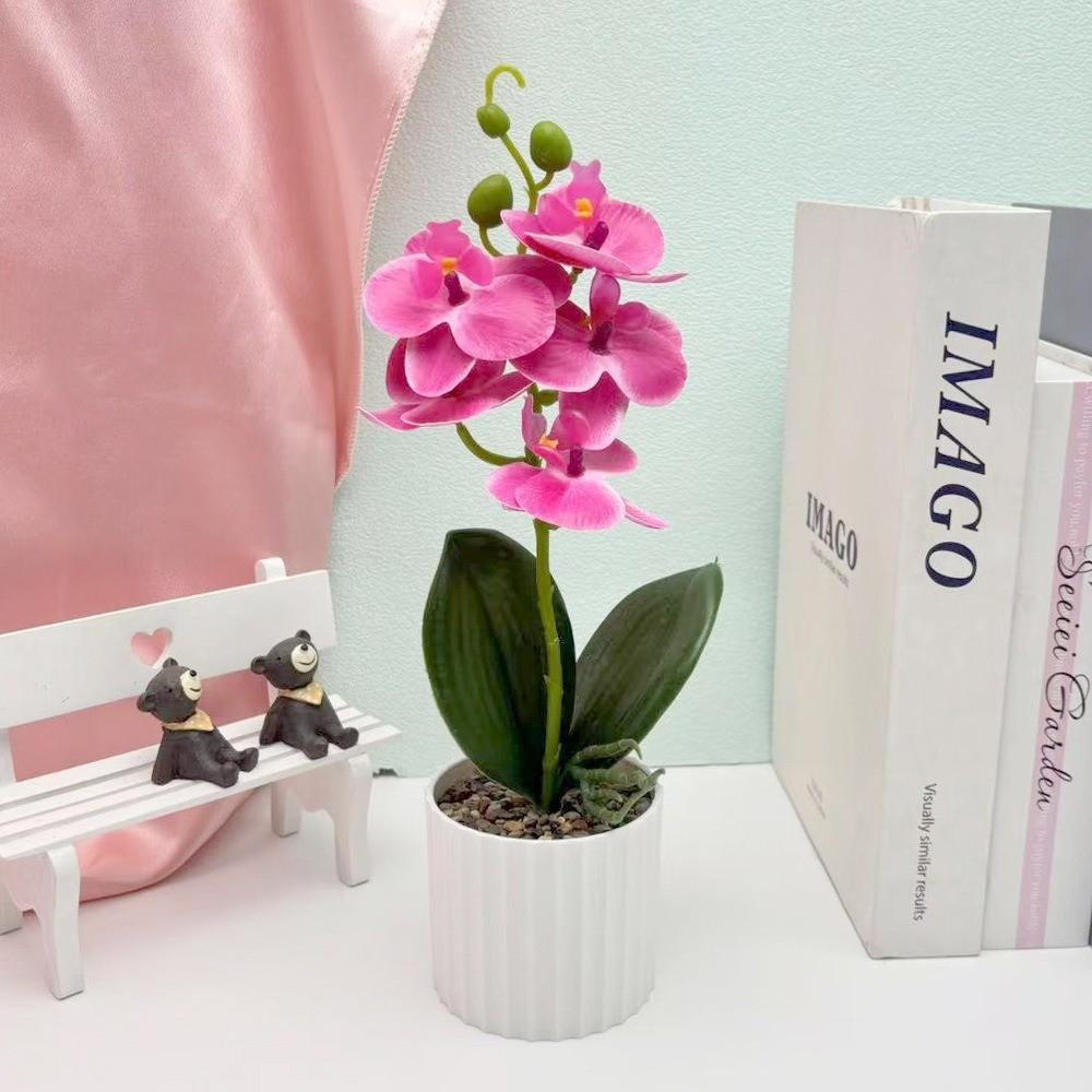 Artificial Plastic Phalaenopsis Flower Bonsai For Event Decoration Home Styling