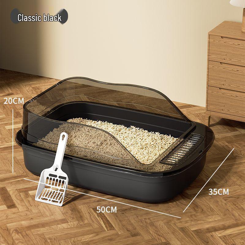 

Компактный лоток для кошачьего туалета с открытым верхом и высокими бортиками для котят, защищающий от брызг Default