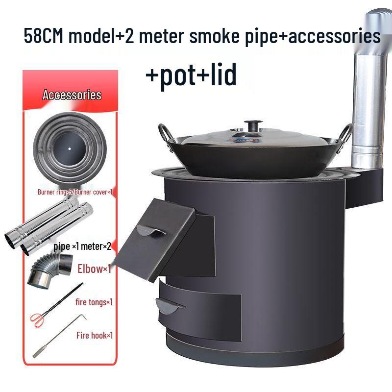 Portable Smokeless Wood-Burning Firewood Stove for Efficient Heating