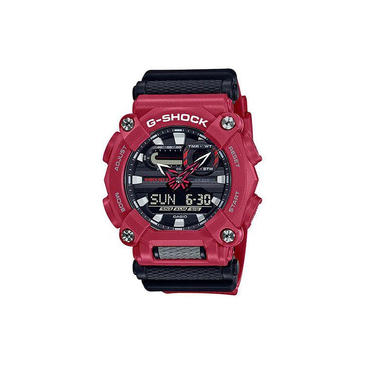 

G-Shock Trendy Street Sports Retro Dual Display Color Block Quartz Movement Resin Strap Watch Men watches Black GA-900-4A Red Black Strap