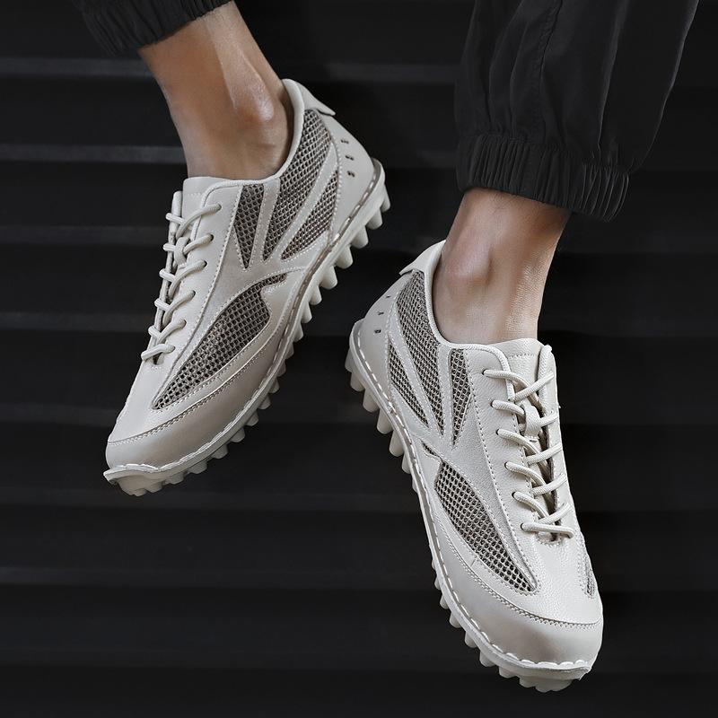 Mesh shoes men's 2025 new summer breathable hollow shoes soft sole non-slip lightweight Forrest Gump shoes casual shoes large size