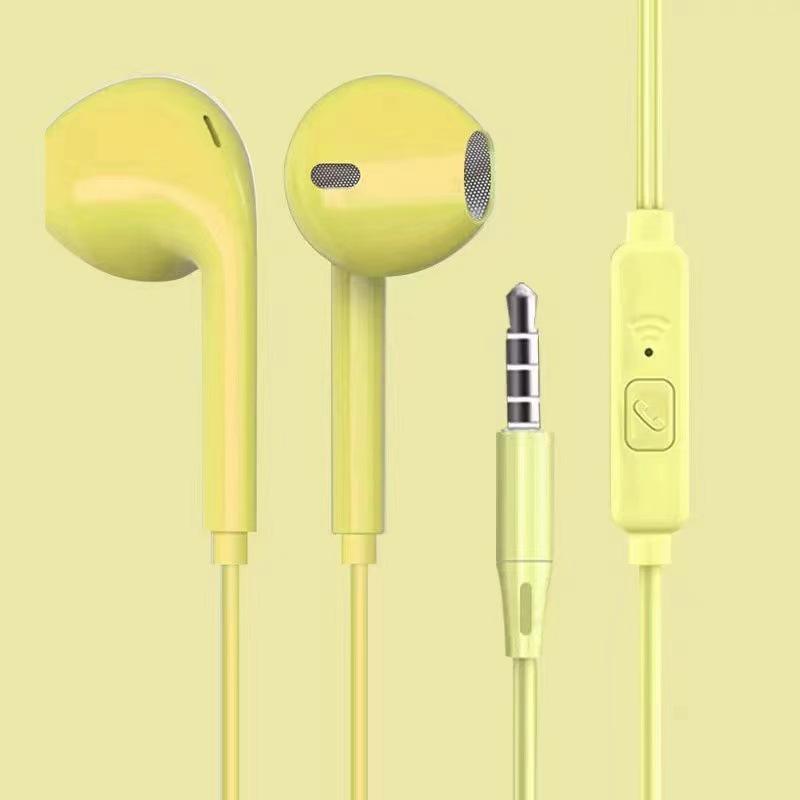 Macaron 3.5mm Wired In-Ear Headphones with Microphone & Heavy Bass