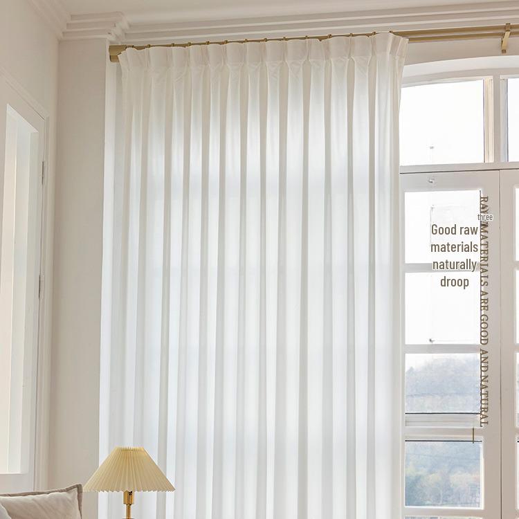 2022 White Gauze Curtains: Light-Filtering, Non-Transparent, Ideal for Living Room or Bedroom Bay Windows, Provides Insulation and Sun Protection