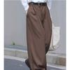 Pantaloni casual da completo da uomo americani marroni larghi dritti a gamba larga