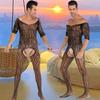 Hot Male Bodystockings Men's Transparent Erotic Bodysuits O Neck Long Sleeve Bodysuit Erotic Boyfriend Underwear Sleepwear