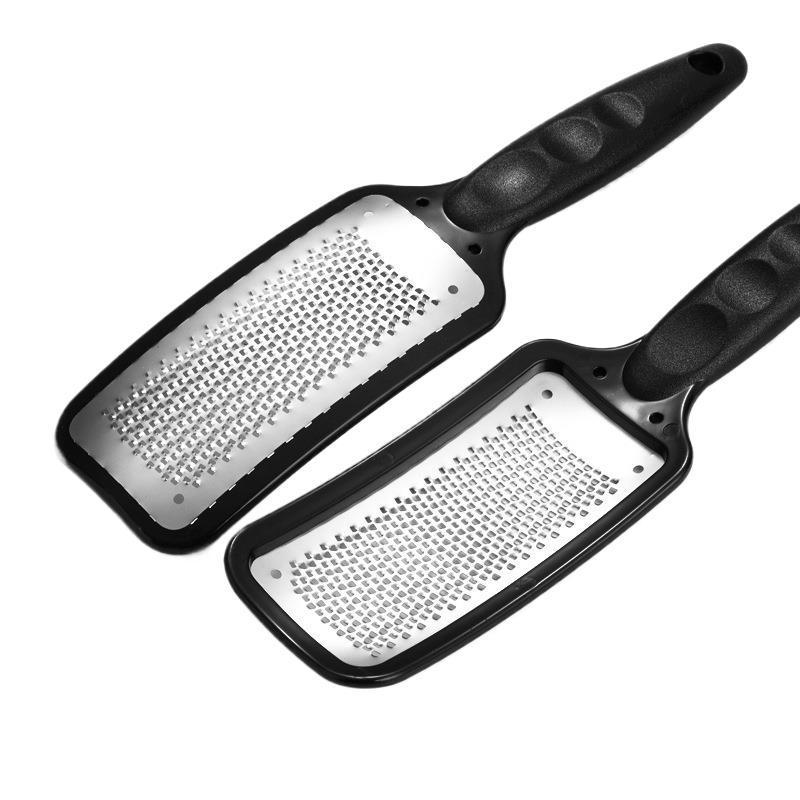 Stainless Steel Foot File & Massage Tool with Long Handle and Pumice Stone