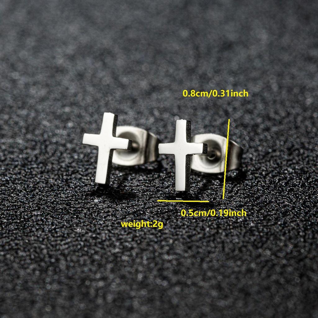 Women's Stainless Steel Infinity Rectangle Stud Earrings