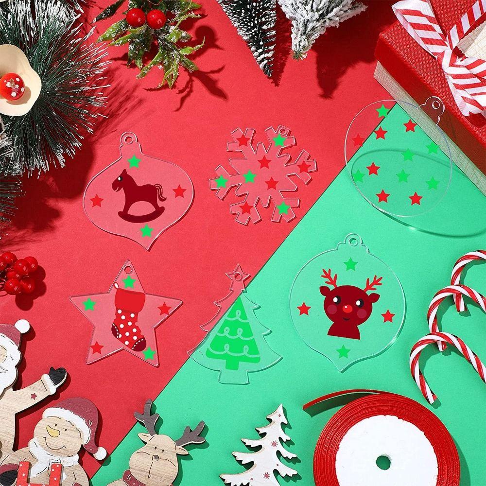 10Pcs Stockings Acrylic Christmas Ornaments Hanging Christmas Decoration  Home Party Supplies