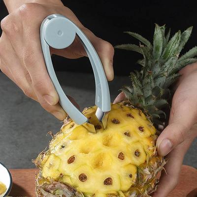 1 st Rostfritt Stål Ananas Ögonborttagare Kniv Spetsig Jordgubbsfröborttagare Klämma Skärare Pincett Frukt kökstillbehör