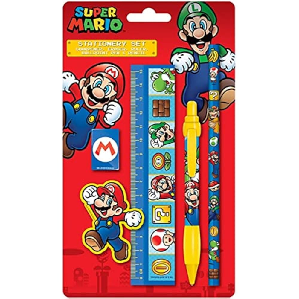 Toy & Gamer Super Mario | 5-Piece Stationery Set | Officially Licensed Merchandise