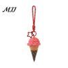 Ice Cream Cone Keychain Pendant, Bag Charm with Braided Lanyard, Backpacks Hanging Accessory Lightweight