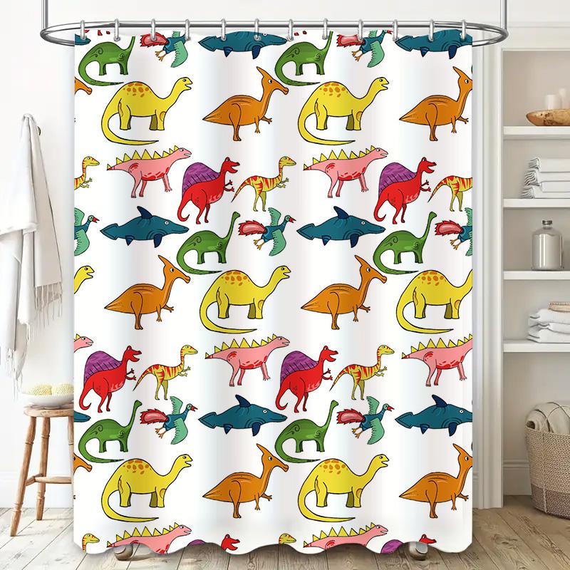 Adorable Animal Shower Curtain: Jungle-themed Bathroom Decor with Monkeys, Elephants More Printed Fabric Shower Panels for Kids