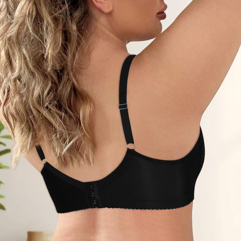 Plus Size Sexy Bra Lace Underwear Crossover Design Soft Underwire Adjustable Straps Bra