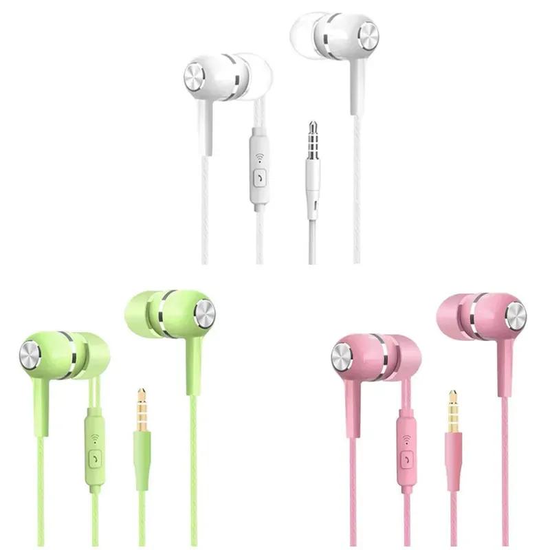 1/2/3/4Pcs Universal 3.5mm Wired Headphones Sport Earbuds with Bass Phone Earphones Stereo Headset with Mic Volume Control