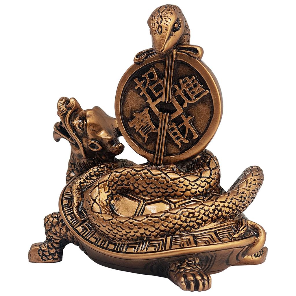 YISHUI Feng Shui Goods Portrait Snake Home Decoration Luck Copper Coin Amulet Twelve Zodiac Lucky Charms Resin 12x7x11.5cm