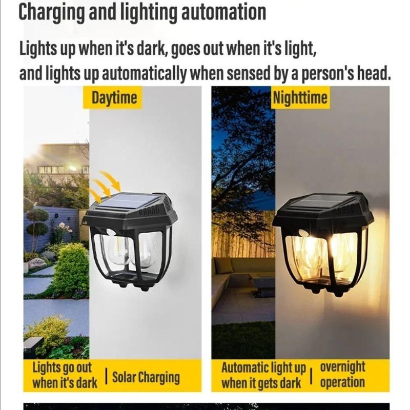 Solar Motion Lights Outdoor Waterproof, Solar Porch Lights Outdoor for Door, Shed, Patio, Garage, Yard Outside Decorative