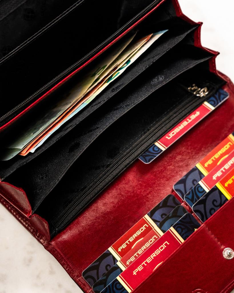 Women's leather wallet PTN 1680144-TVT-6592 Red