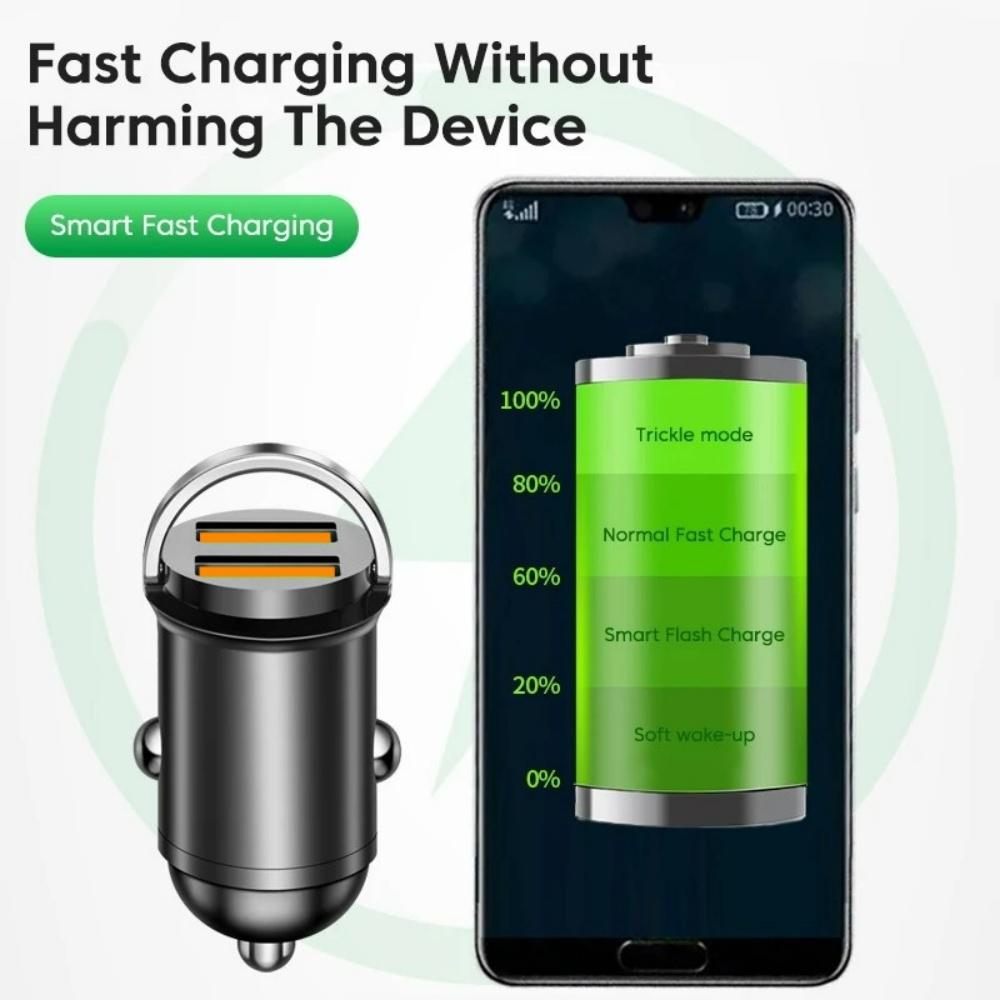200W Mini Car Charger USB Type C Metal Quick Charge 3.0 PD Port Fast Charging Phone Charger For Xiaomi iPhone 13 14 15 Pro Max