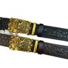 New Men's Embossed Dragon Head Genuine Leather Belt with Automatic Buckle