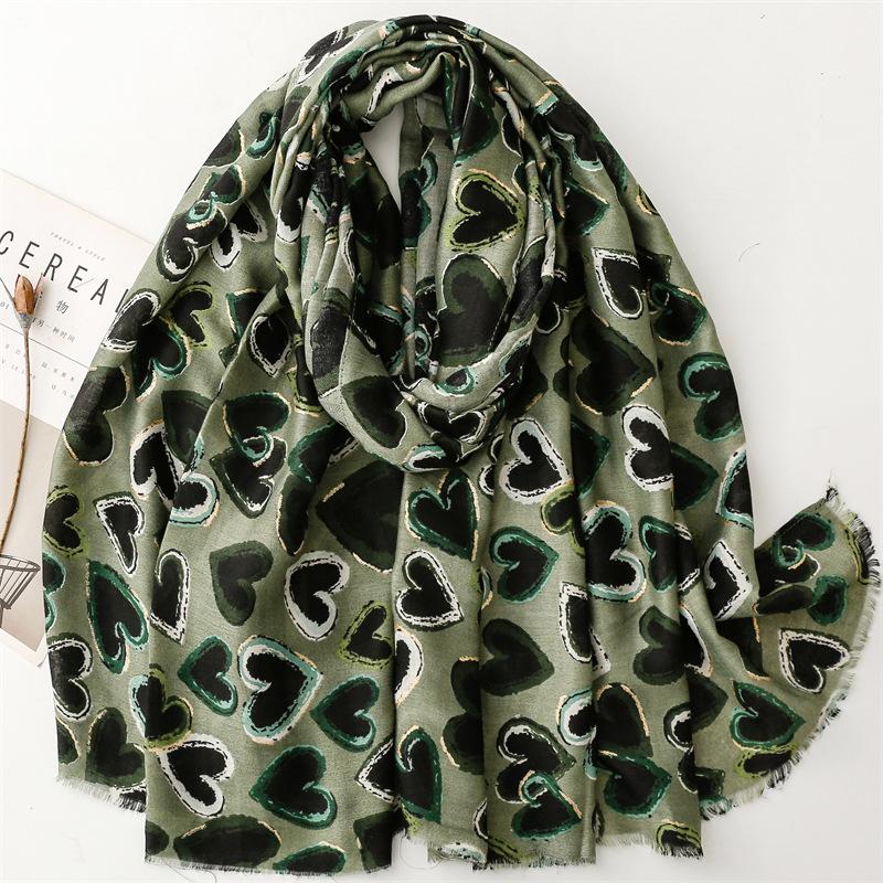 

Lovely Heart Fringe Shawl Scarf - Soft Breathable Viscose, Lightweight, Casual Chic, Perfect for Women Mom Valentine s Day