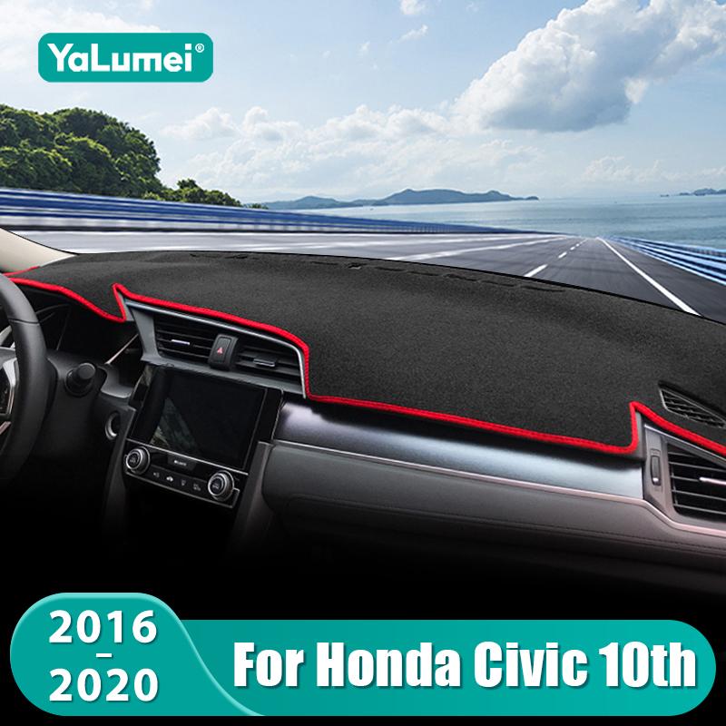 For Honda Civic 10th 2016 2017 2018 2019 2020 Car Dashboard Mat Sun Shade Instrument Desk Non-slip Cover Accessories