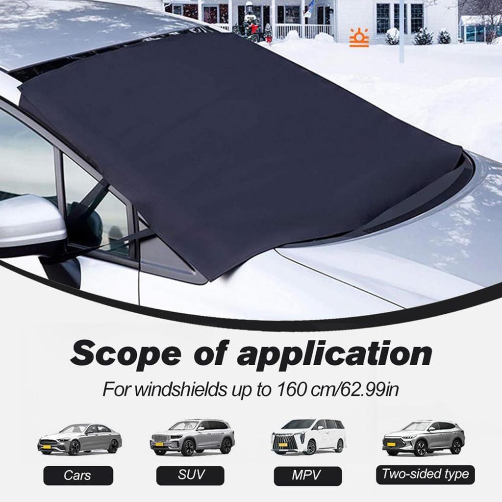 Windshield Snow Cover Waterproof Heavy Duty All-Weather Oxford Fabric Windshield Cover Window Blanket for Car Trucks Pickup
