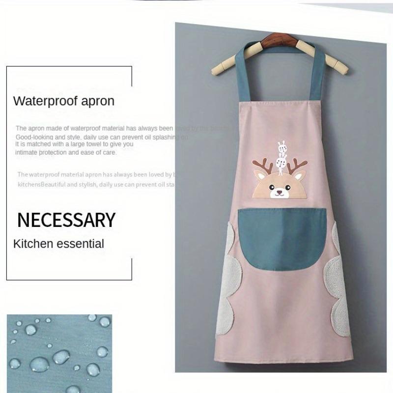 Household Hand Erasable Kitchen Stir Fry Waterproof And Oil Proof Apron, Men'S And Women'S Fashionable Cooking Waist Wrap Adult Work Clothes