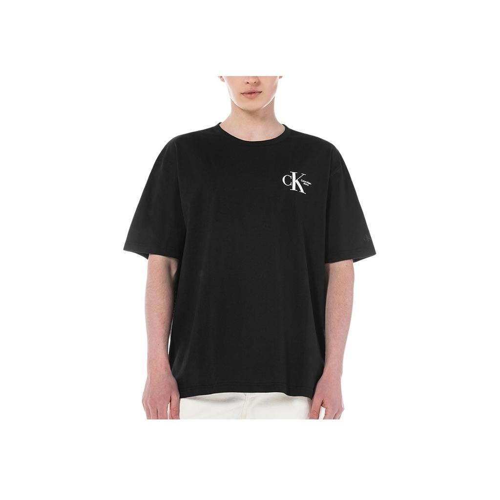 Calvin Klein Colorblock Letter Print Crew Neck Short Sleeve T-Shirt Men Tops Black J400168-BEH