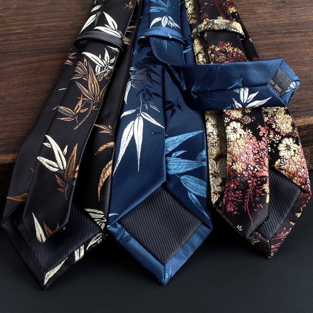 Floral Pattern Formal Business Necktie Leaves Printed Jacquard Necktie  British Style