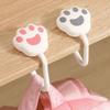 Cute Cat Paw Bag Hook Saving Space Self-adhesive Desk Side Hooks Portable Foldable Purse Hook for Table